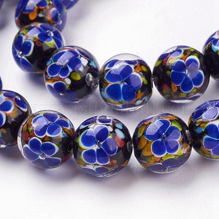 Chapelets de perles de Murano de fleurs intérieures faites main LAMP-L072-B04-1