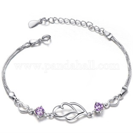 Coeur en laiton lien bracelets pour les femmes BJEW-BB52093-B-1
