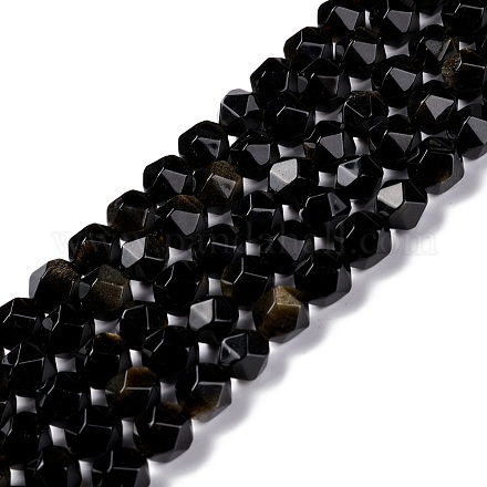 Natürliche goldenen Glanz Obsidian Perlen Stränge G-C229-01B-1