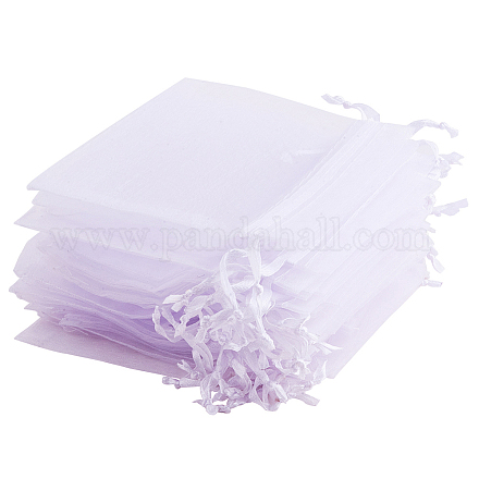 オーガンジーバッグ巾着袋  長方形  ホワイト  約10センチ幅  15センチの長さ X-T247F011-1