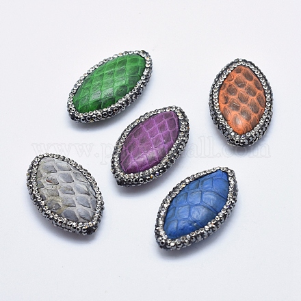 Handmade Snakeskin Leather Beads RB-A063-A036-1
