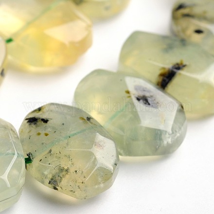 Граненые натуральные пренитные бусины из драгоценных камней G-J332-D03-1