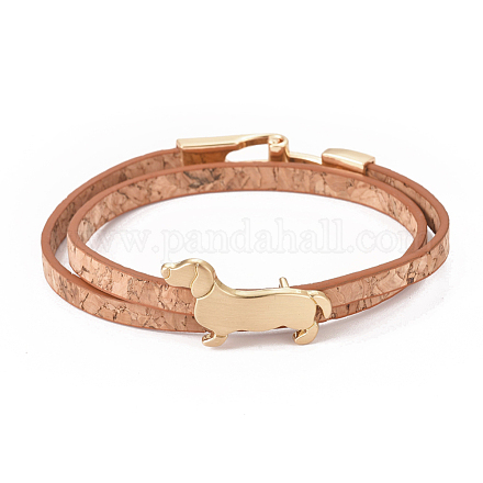 Bracelets en cuir imitation chiot BJEW-G620-A03-1