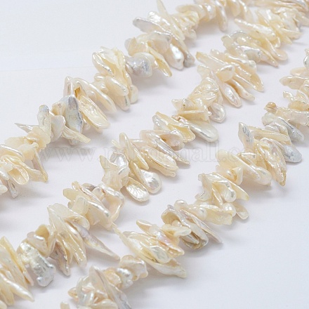 Natural Keshi Pearl Beads Strands PEAR-K004-40-1