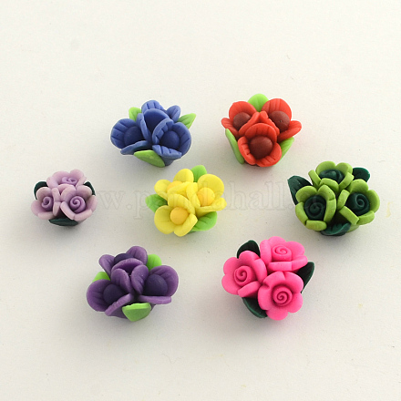 Handmade Polymer Clay Flower Beads CLAY-Q191-M07-1