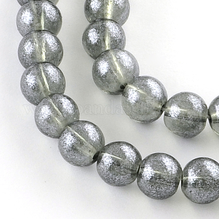 Chapelets de perles en verre peinte par pulvérisation transparent X-DGLA-R050-8mm-16-1