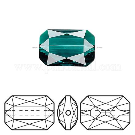 オーストリアのクリスタルファセットエメラルドカットビーズ  5515  長方形  205 _emerald  18x12.5x7mm  穴：1mm 5515-18x12.5-205(U)-1