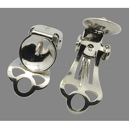 Iron Clip-on Earrings Findings X-KK-15X9-1