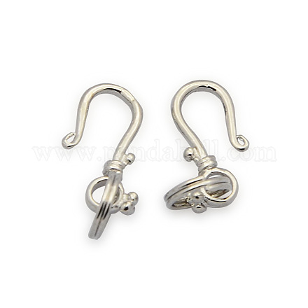 Brass S-Hook Clasps KK-J185-13P-1