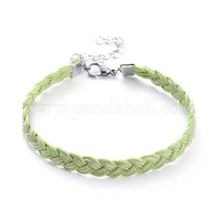 Bracelets unisexes en cordon de coton ciré BJEW-JB05140-03-1