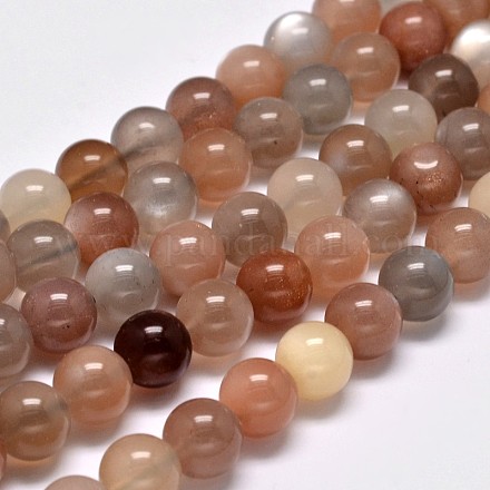Brins de perles multi-pierres de lune naturelles de qualité aa G-M296-01-8mm-1
