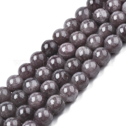 Natural Dyed Yellow Jade Gemstone Bead Strands G-R271-6mm-Y23-1