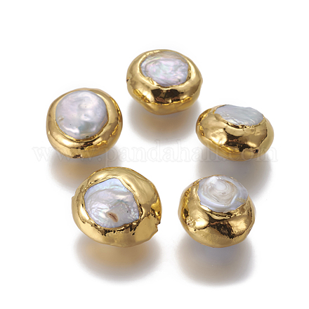 Perlas naturales abalorios de agua dulce cultivadas PEAR-F011-11G-1