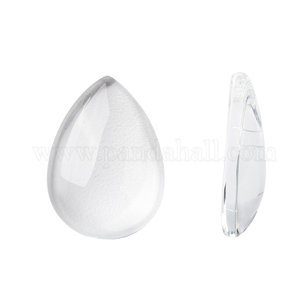 Прозрачные каплевидные стеклянные кабошоны GGLA-R024-18x13-1