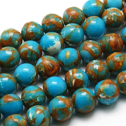 Round Synthetic Imperial Jasper Beads Strands G-I098-12mm-05-1