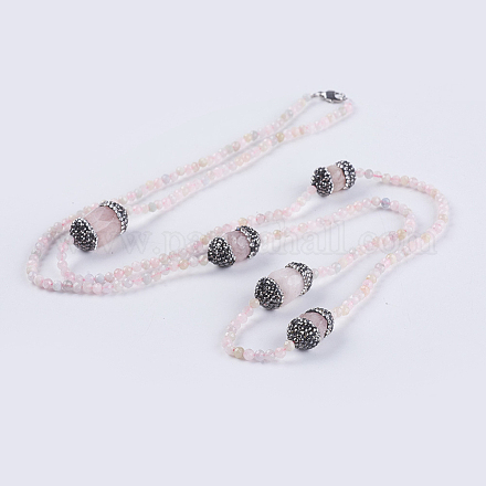 Colliers de perles morganite naturel NJEW-G309-01A-1