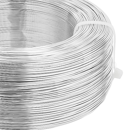 Benecreat 20 gauge (0.8 mm) filo di alluminio argento 984 piedi (300 m) filo pieghevole per scolpire in metallo per la creazione di gioielli con perline AW-BC0007-0.8mm-01-1