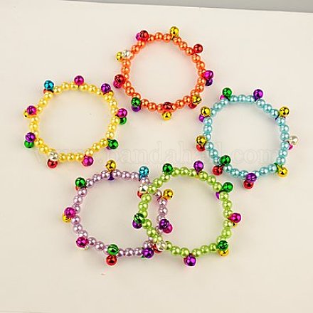 Mode imitation acrylique perles bracelets élastiques pour les enfants BJEW-JB01058-1