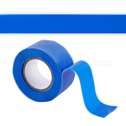 GORGECRAFT 3m x 25mm Self Fusing Silicone Tape Blue Waterproof Repair Sealing Insulation Tape Multi-Purpose Electrical Tape for Seal Radiator Hose Leak Emergency Pipe Repair Electrical Cables AJEW-WH0143-29E-1