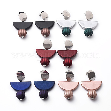 Boucles d'oreilles en acrylique style caoutchouté EJEW-JE03629-1