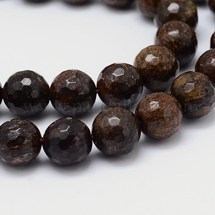 Natural Bronzite Round Beads Strands G-L284-02-12mm-1