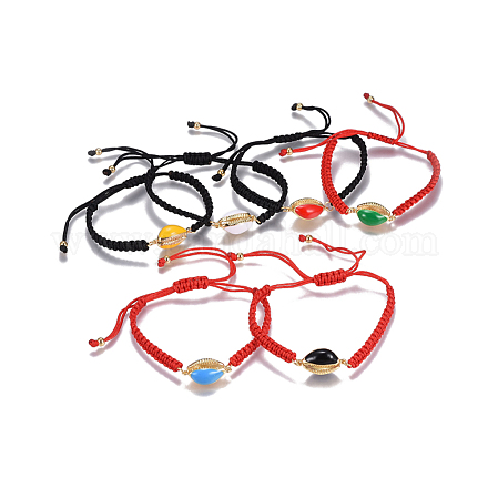 (vente d'usine de fêtes de bijoux) bracelets de perles tressés avec cordon en nylon réglable BJEW-N303-02-1
