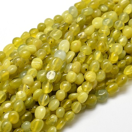 Fili di perline di pepite di giada verde oliva naturale G-J335-36-1