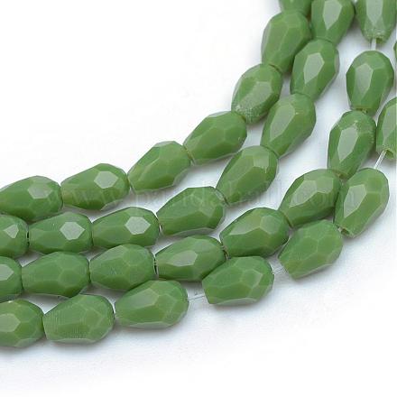Opaque Solid Glass Bead Strands GLAA-R168-5x7-02A-1