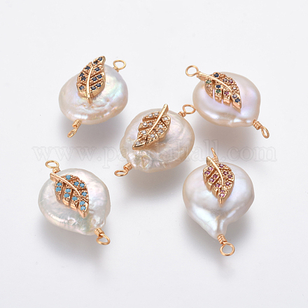 Conectores de eslabones de perlas naturales PEAR-L027-07-1