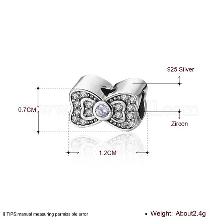 925 Thai Sterling Silver European Beads STER-BB26044-1
