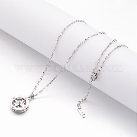 304 Stainless Steel Pendant Necklaces NJEW-G255-13B-1