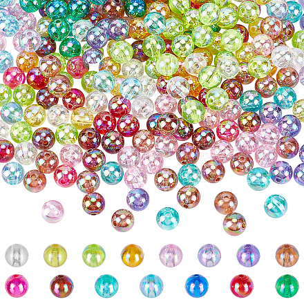 arricraft About 750 Pcs 15 Colors Transparent Acrylic Round Beads MACR-AR0001-06-1