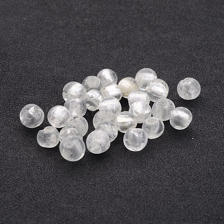 Perles en verre d'argent feuille manuelles FOIL-R054-12mm-18-1