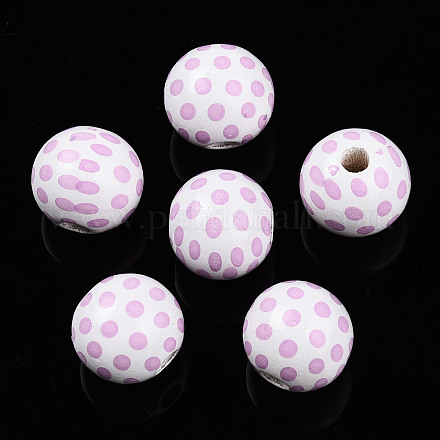 Perles de bois imprimées sur le thème de Pâques&nbsp;WOOD-T032-22J-1