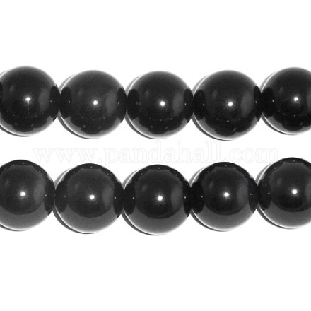 Natürlichen Obsidian Perle Stränge GSR10mmC132-1