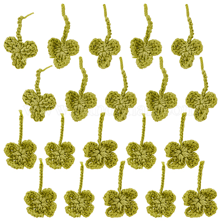 BENECREAT 20Pcs 2 Styles of Hand-Knitted Four-Leaf Clover DIY-BC0006-64-1