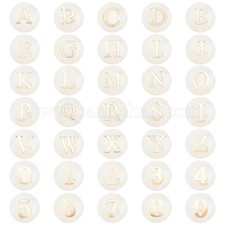 PH PandaHall 36 Pieces Alphabet A-Z Beads SHEL-PH0001-53-1
