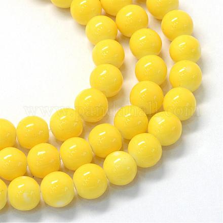 Baking Painted Glass Round Bead Strands DGLA-Q020-6mm-21-1