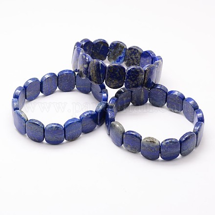 Natural Lapis Lazuli Bead Stretch Bracelets BJEW-M162-06-1