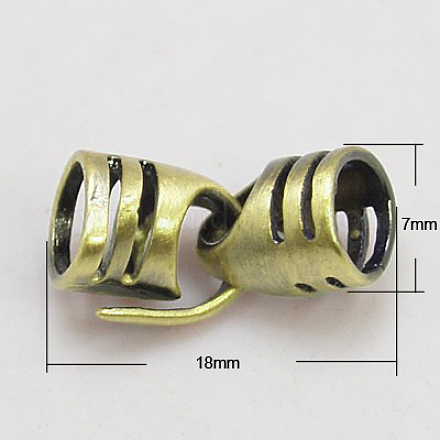 Brass S-Hook Clasps KK-E270-18x7mm-AB-NR-1