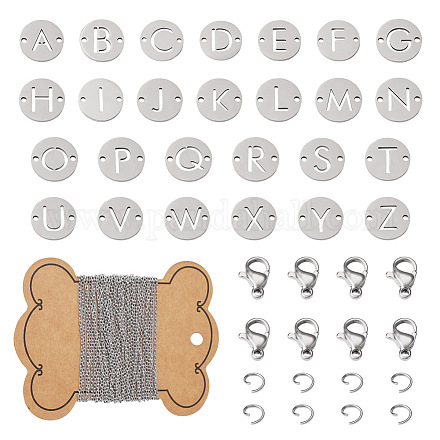 Crafans bricolage kit de fabrication de bracelet à maillons initiaux DIY-CF0001-22-1