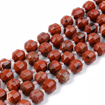 Rosso naturale perline di diaspro fili G-R482-24-10mm-1