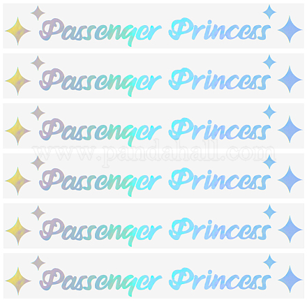 Pegatinas autoadhesivas de princesa de pasajeros de pvc para coche STIC-WH0013-11A-1