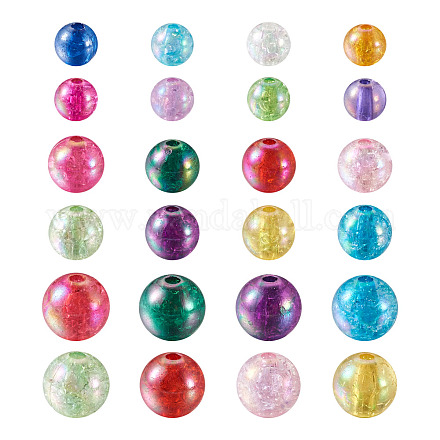 Perles en acrylique transparentes craquelées CACR-TA0001-03-1