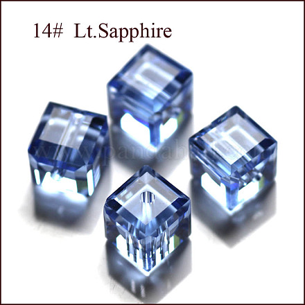 Abalorios de cristal austriaco de imitación SWAR-F074-8x8mm-14-1