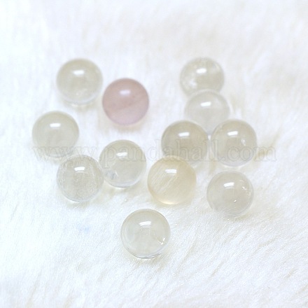 Cuentas de bolas redondas de cristal de cuarzo naturales G-A127-10mm-18-1