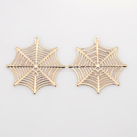 Filigree Spider Web Plating Iron Pendants X-IFIN-N3283-02RG-1