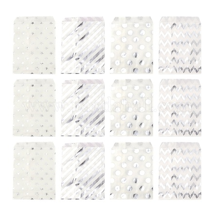 100Pcs 4 Patterns Eco-Friendly Kraft Paper Bags CARB-LS0001-02D-1