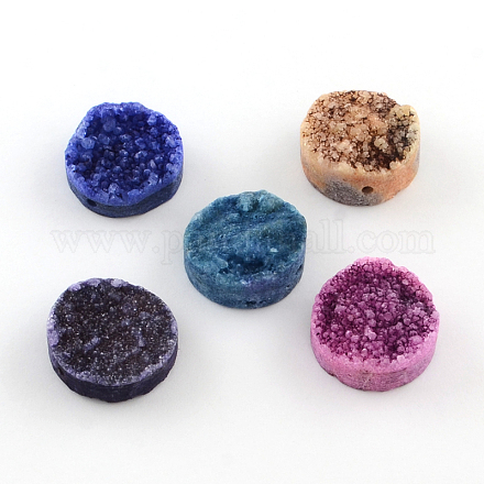Dyed Natural Druzy Agate Beads G-R275-44-1