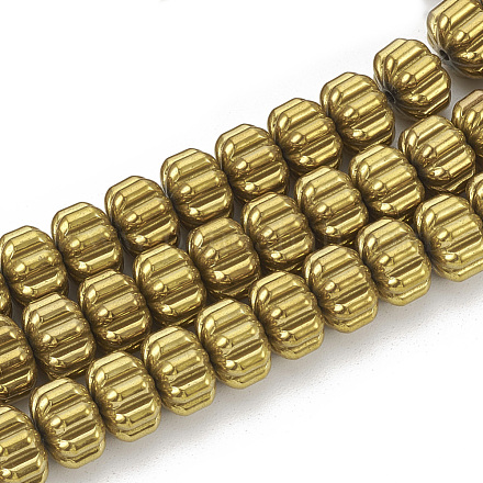 Electroplate Non-magnetic Synthetic Hematite Corrugated Beads Strands G-T061-108G-1